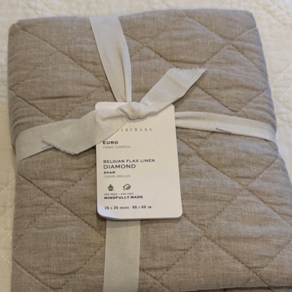 Pottery Barn Other - Pottery Barn Belgian Flax Linen Diamond Sham - Natural, Flax